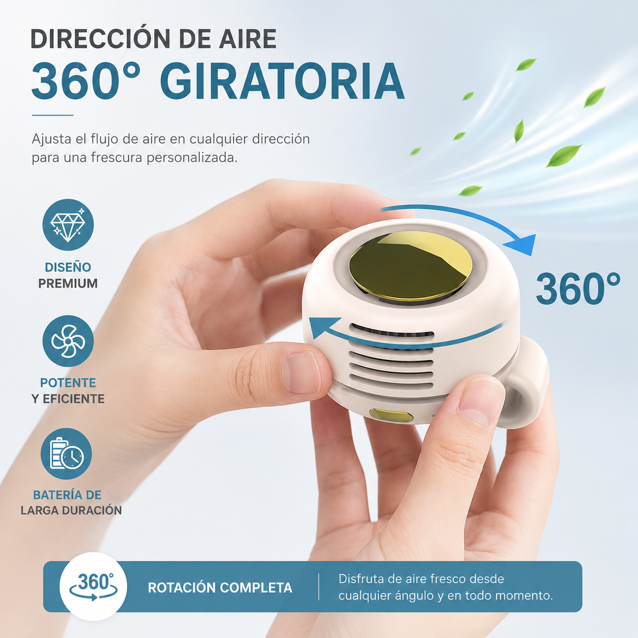 Ventilador portátil recargable